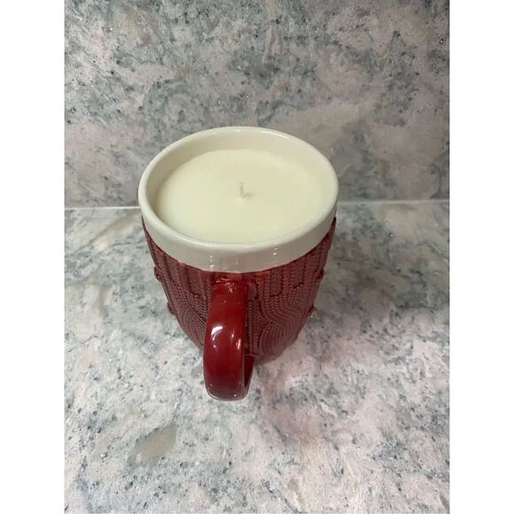 Red Cable Knit Sweater Candle Mug - Picture 5 of 6